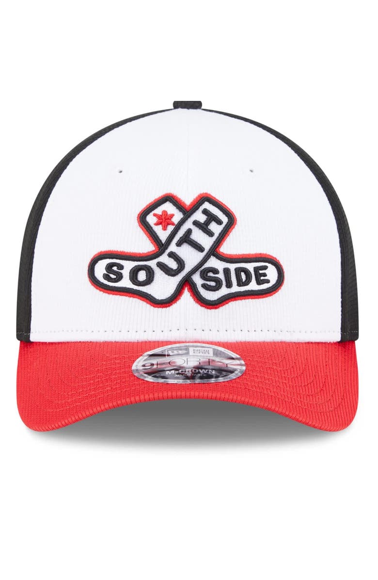 New Era Men's New Era White/Red Chicago White Sox 2025 City Connect Batting Practice 9FORTY M-Crown Adjustable Hat, Alternate, color, 