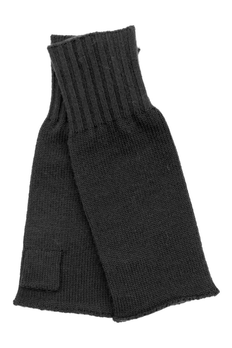 Merino Wool Fingerless Gloves, Main, color, BLACK
