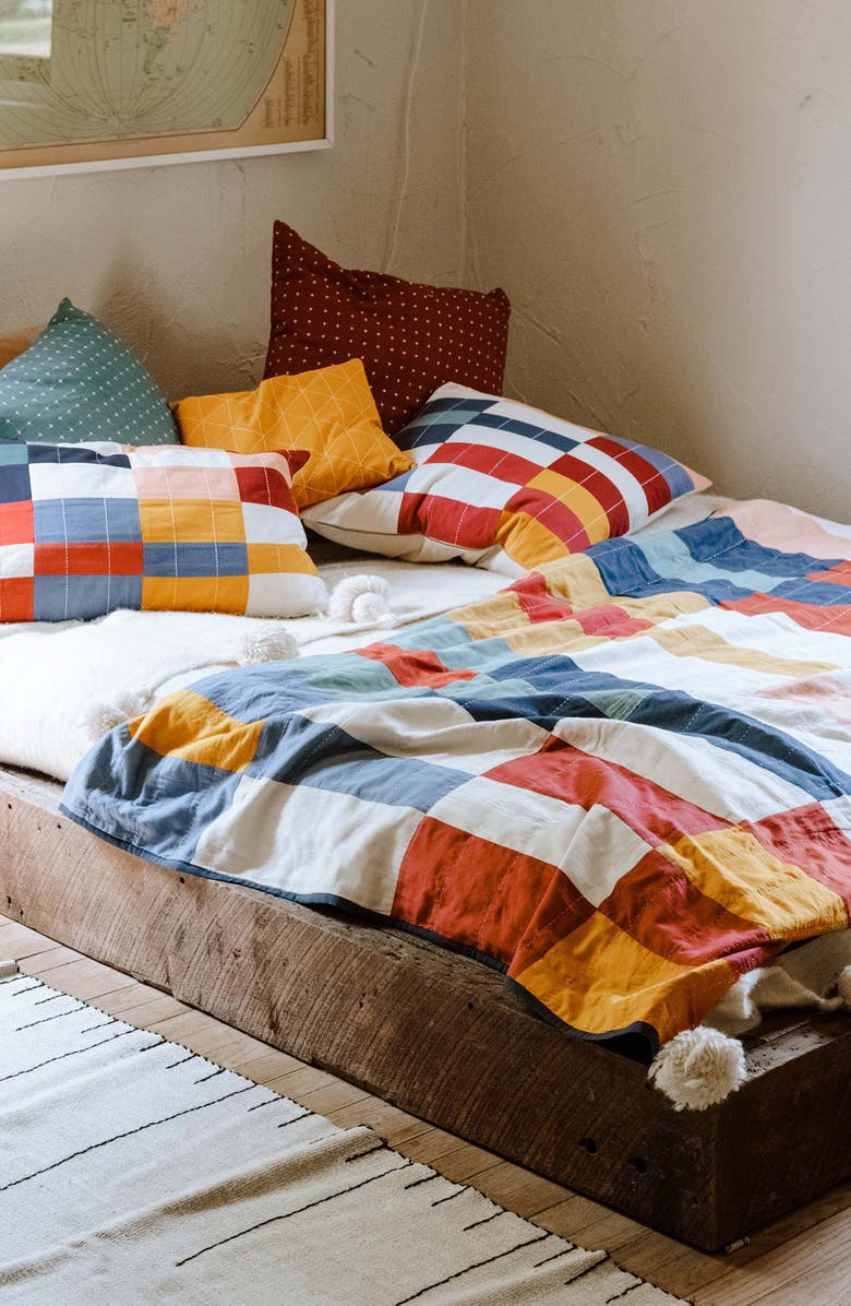 ANCHAL Naari Check Quilted Throw Blanket, Alternate, color, 