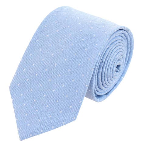 Churchill Chambray Polka Dot Linen Blend Necktie