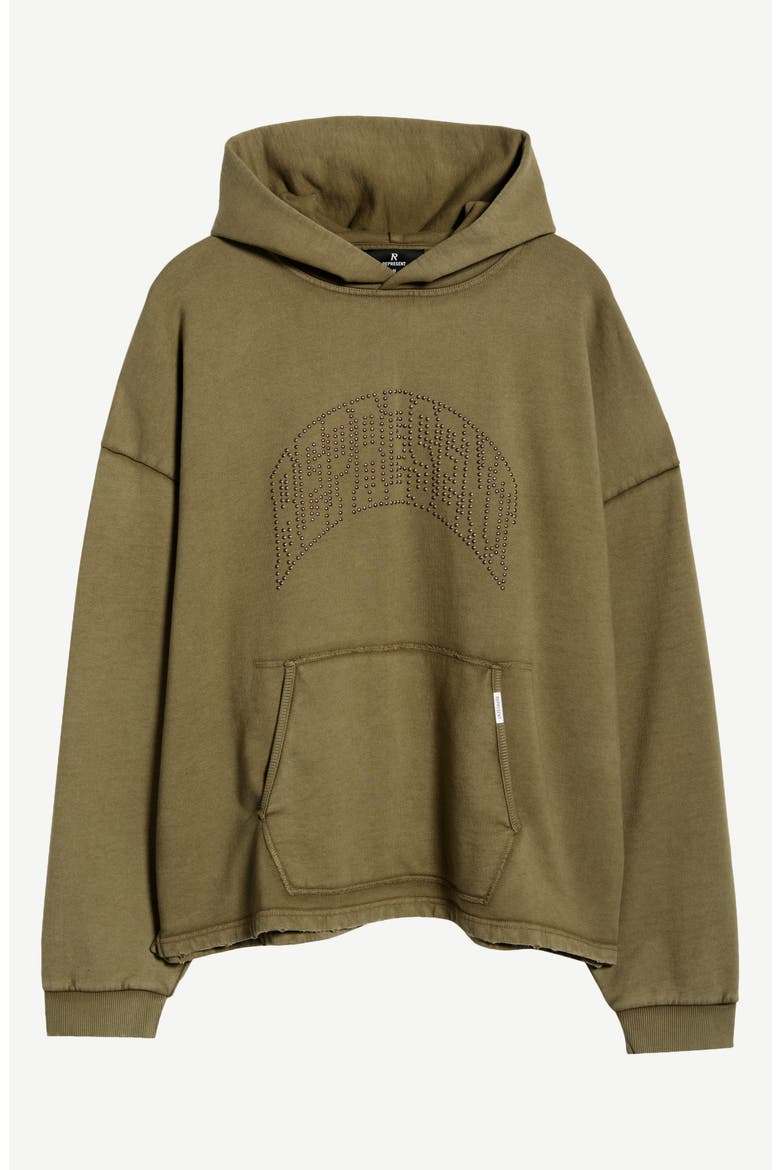 Beaded Logo Cotton Hoodie, Alternate, color, VINTAGE KHAKI