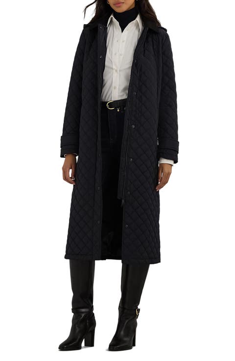 Quilted Hooded Long Coat