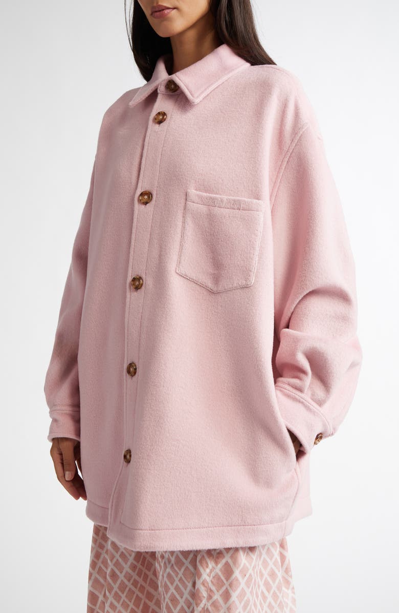 Marni Virgin Wool & Mohair Felt Shirt Jacket, Alternate, color,