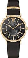 Versace V-Eternal Leather Strap Watch