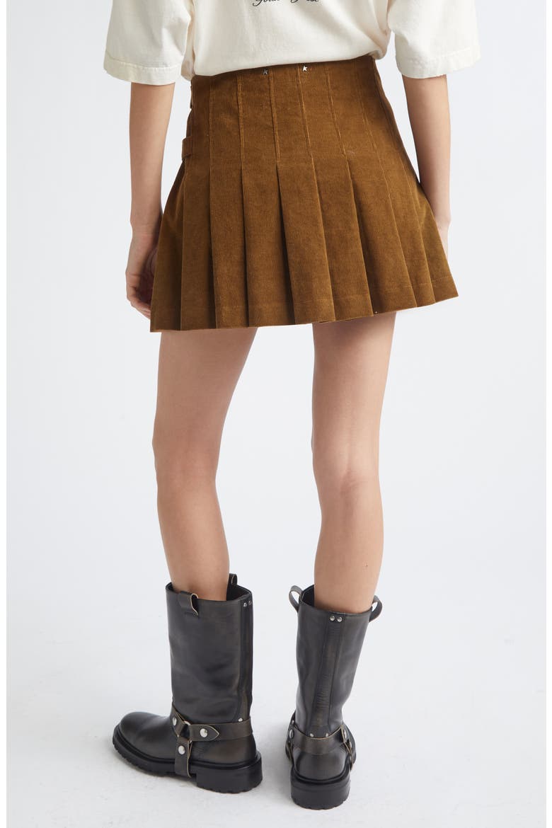 Journey Pleated Corduroy Miniskirt, Alternate, color, AMBER HONEY