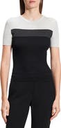 Theory Rib Colorblock Silk T-Shirt