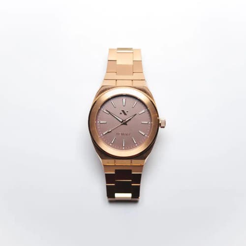 Ncmprbl Elevate Link Mocha Bracelet Watch, 42mm In Gold