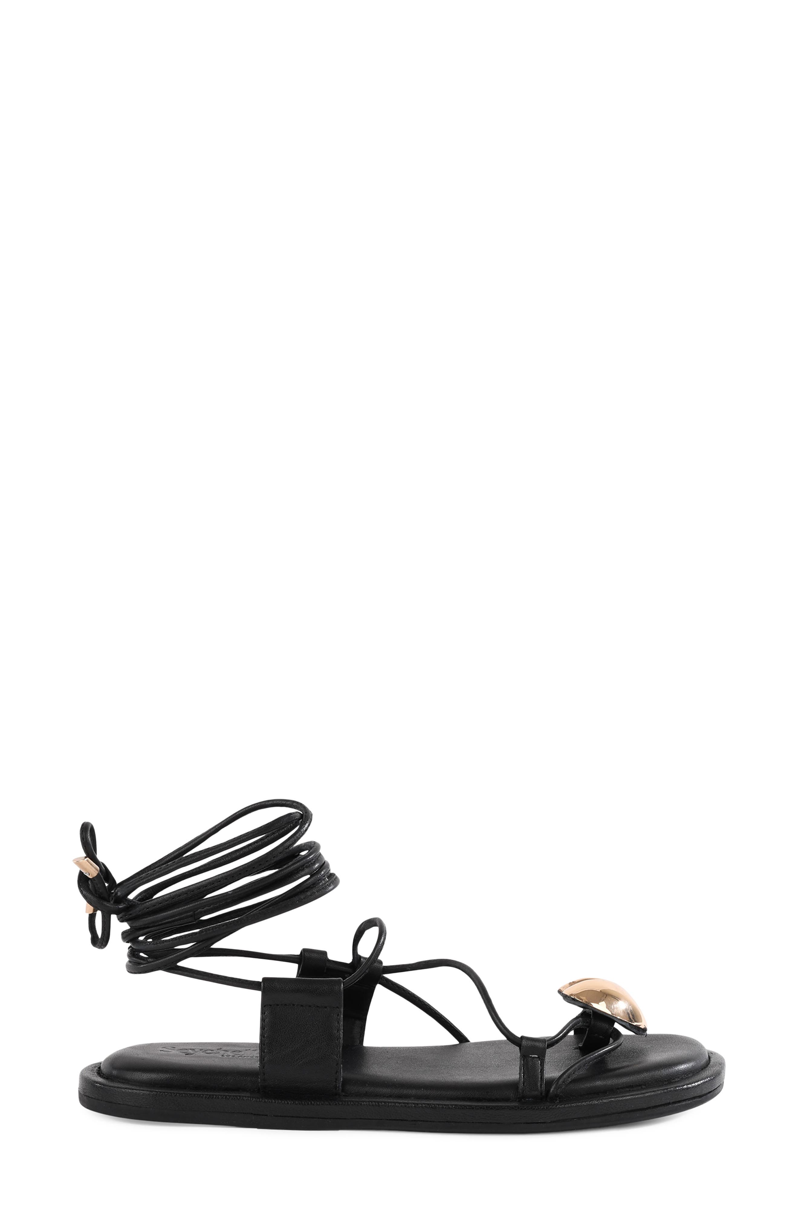 Seychelles Take You There Ankle Wrap Sandal, Alternate, color, Black