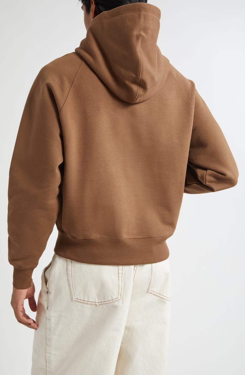 AMI PARIS Ami de Coeur Embroidered Hoodie, Alternate, color, Hazelnut