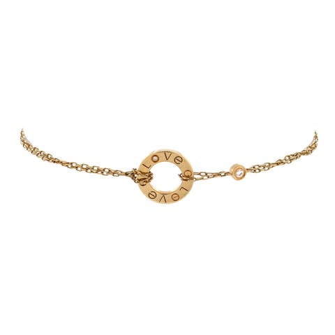 2 Diamonds Love Bracelet 18K Yellow Gold with Diamonds