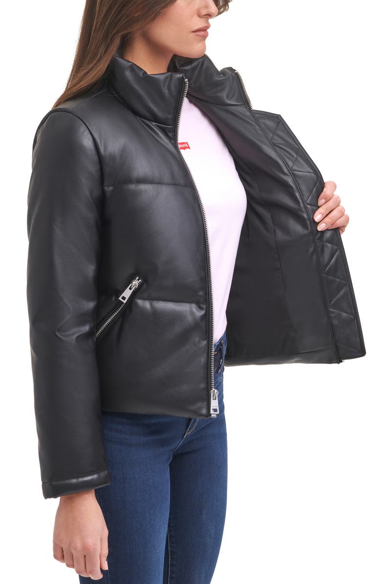 Levi's<sup>®</sup> PU 307 Faux Leather Puffer Jacket, Alternate, color,