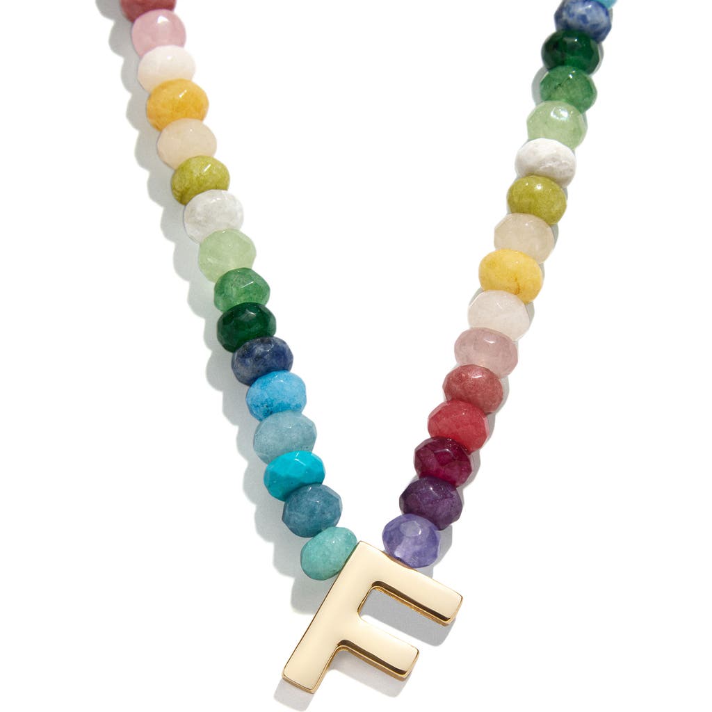 BAUBLEBAR BAUBLEBAR RAINBOW BEADED INITIAL PENDANT NECKLACE