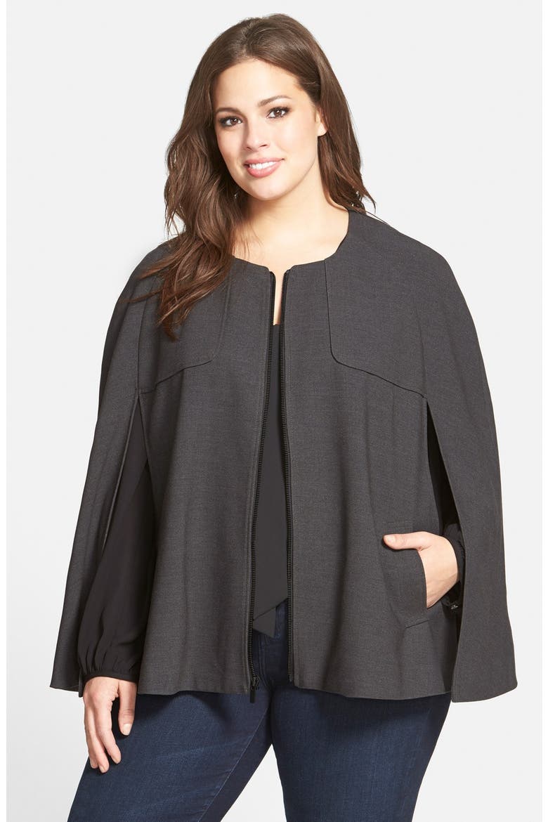 Twill Cape, Main, color, GREY DARK CHARCOAL HEATHER