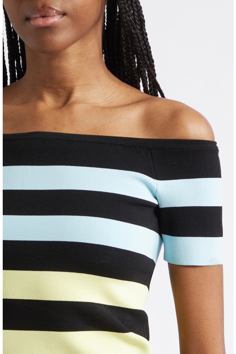 Stripe Off the Shoulder Knit Top, Alternate, color, HAZE MULTI