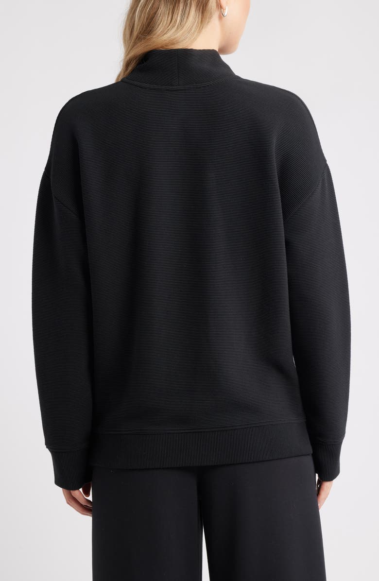 Caslon<sup>®</sup> Mock Neck Ottoman Sweatshirt, Alternate, color, Black