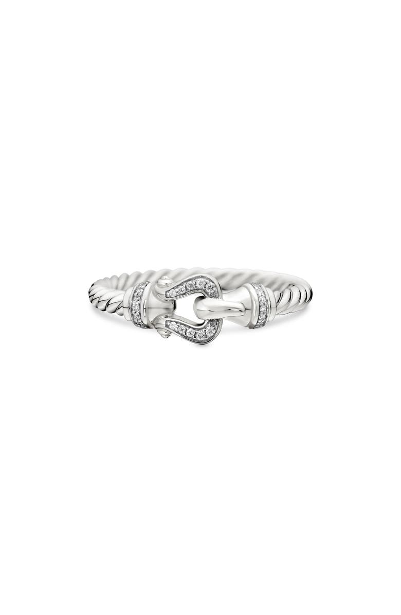 David Yurman Petite Buckle Ring with Diamonds, Main, color,