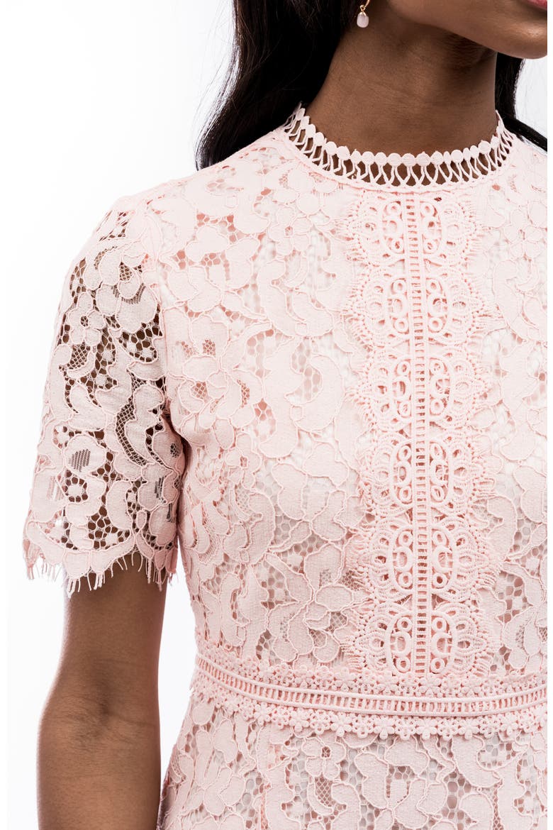 Lace Sheath Dress, Alternate, color, PINK