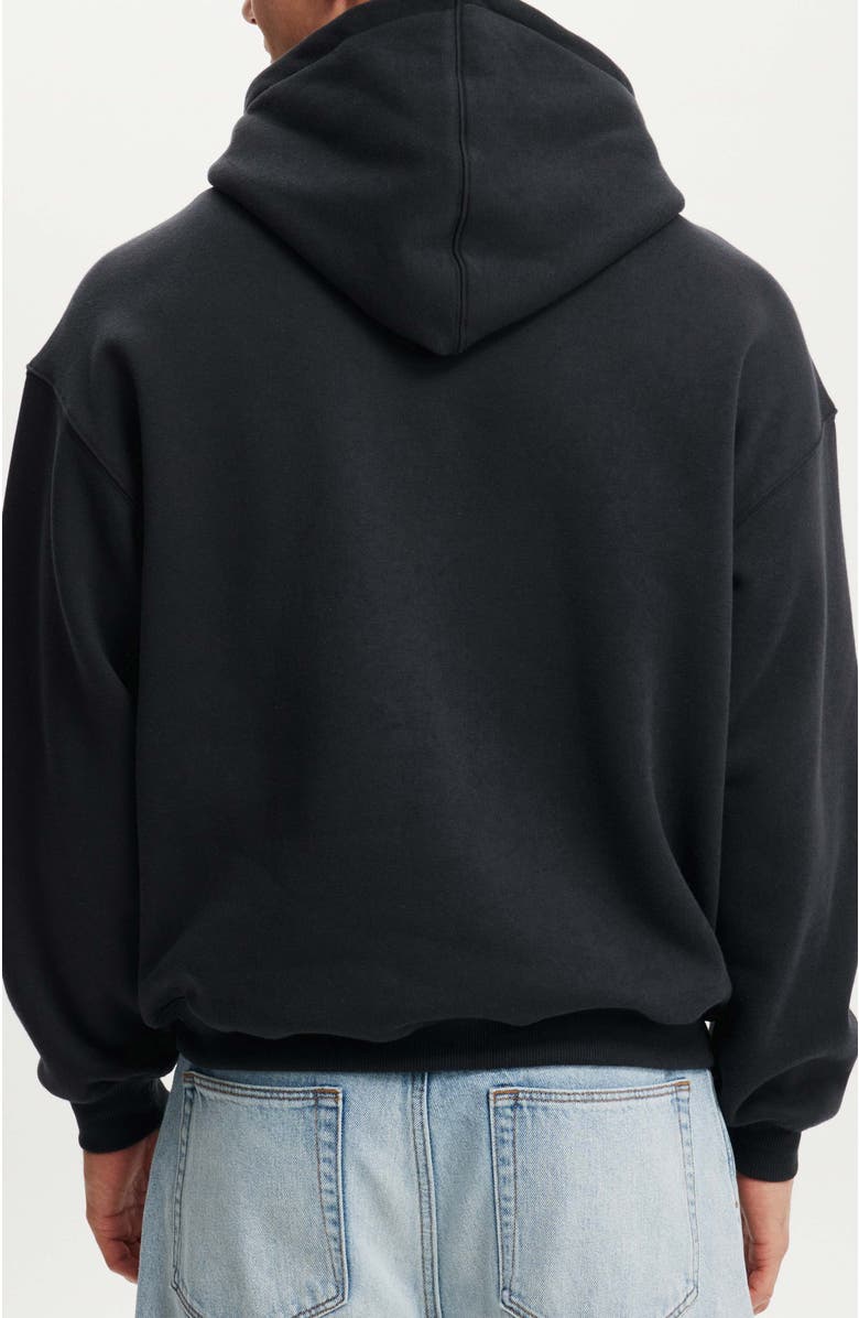 Cotton On Men's Box Fit Hoodie, Alternate, color, Washed Black