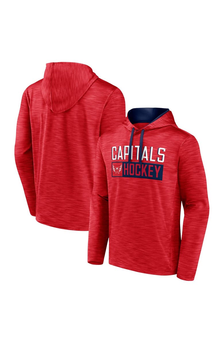 FANATICS Men's Fanatics Branded Heather Red Washington Capitals Close Shave Pullover Hoodie, Main, color, Heather Red