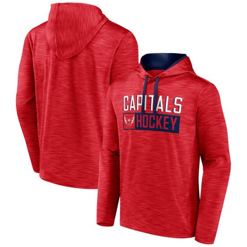 Men's Fanatics Branded Heather Red Washington Capitals Close Shave Pullover Hoodie