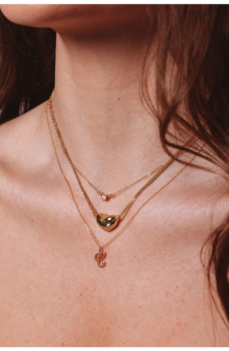 Set & Stones Gianna Initial Necklace, Alternate, color, Gold / E