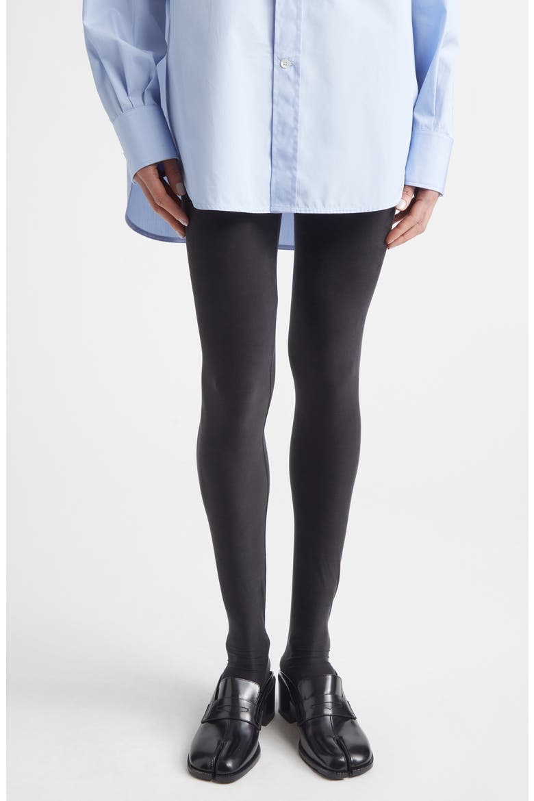 Stretch Cupro Leggings, Main, color, BLACK