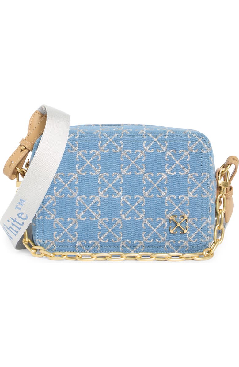 Off-White Medium Jacquard Denim Crossbody Camera Bag, Main, color, Logo Repeat
