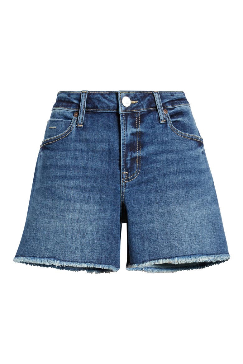 Frayed Denim Shorts, Alternate, color, DARK TAGGED WHISKER