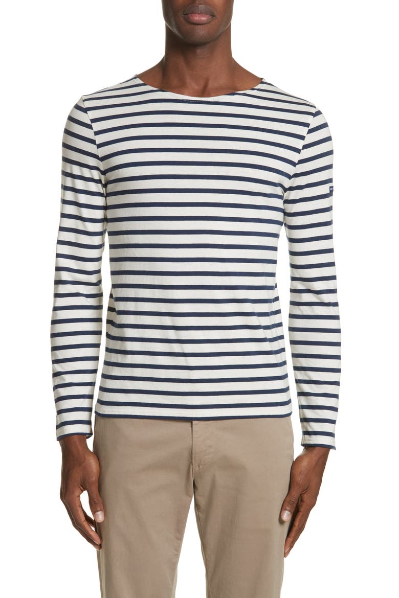 MINQUIERS MODERN - Breton Striped Shirt, Alternate, color, ECRU/MARINE
