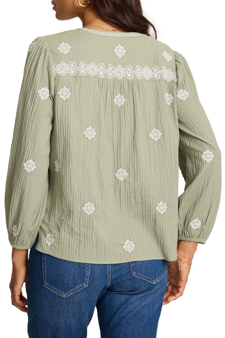 Embroidered Gauze Cotton Blend Top, Alternate, color, GARDEN GATE