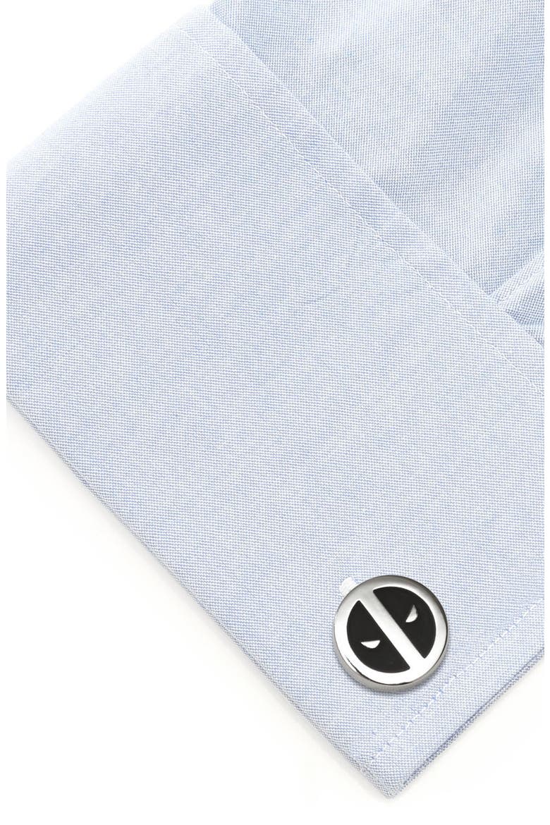 Deadpool Silk Tie, Cuff Links & Tie Bar Set, Alternate, color, BLACK