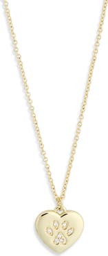 Leith Paw Print Heart Pendant Necklace