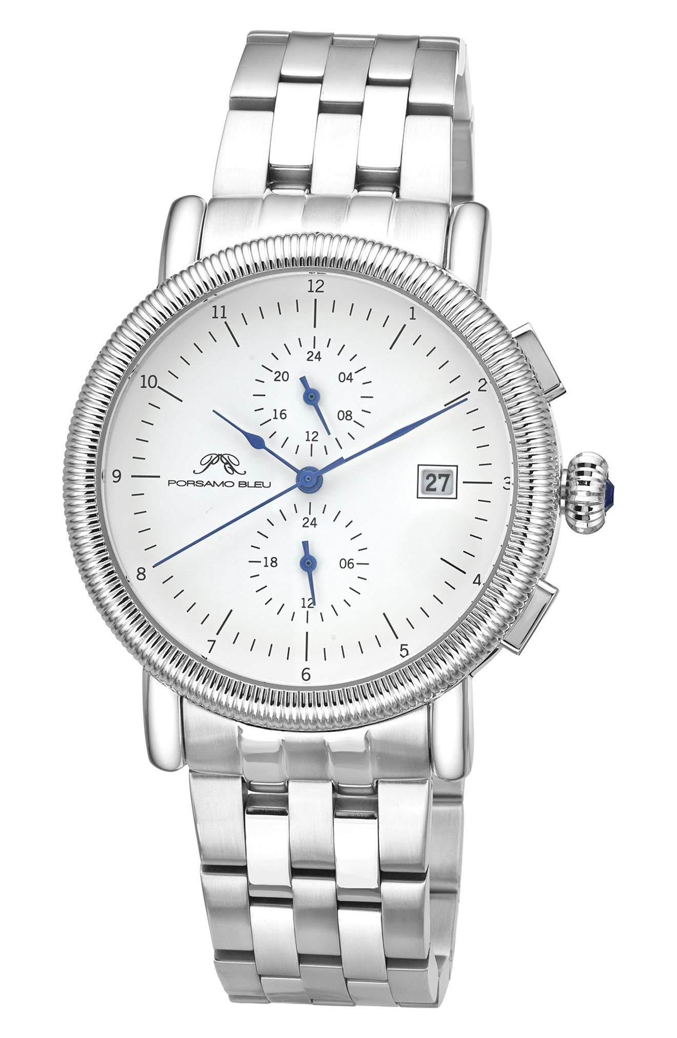 Porsamo Bleu Valor Bracelet Strap Chronograph Watch, 44mm In Silver