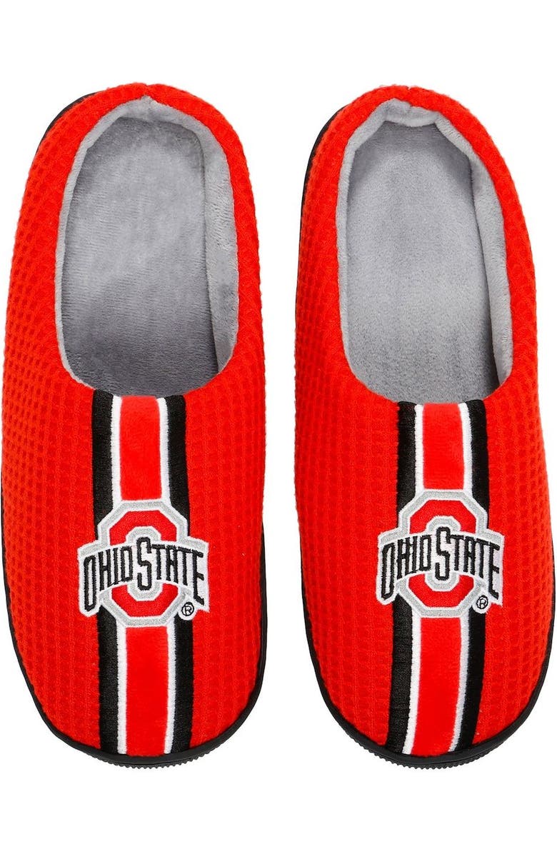 FOCO Men's FOCO Scarlet Ohio State Buckeyes Team Stripe Memory Foam Slide Slippers, Alternate, color,