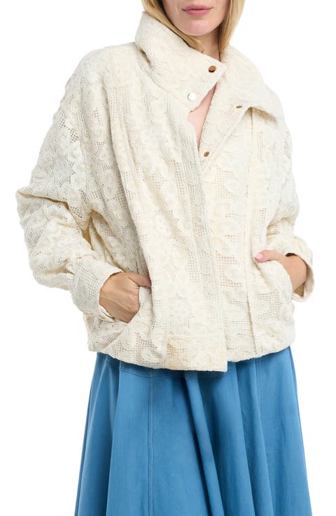 Yuna Lace Bomber Jacket