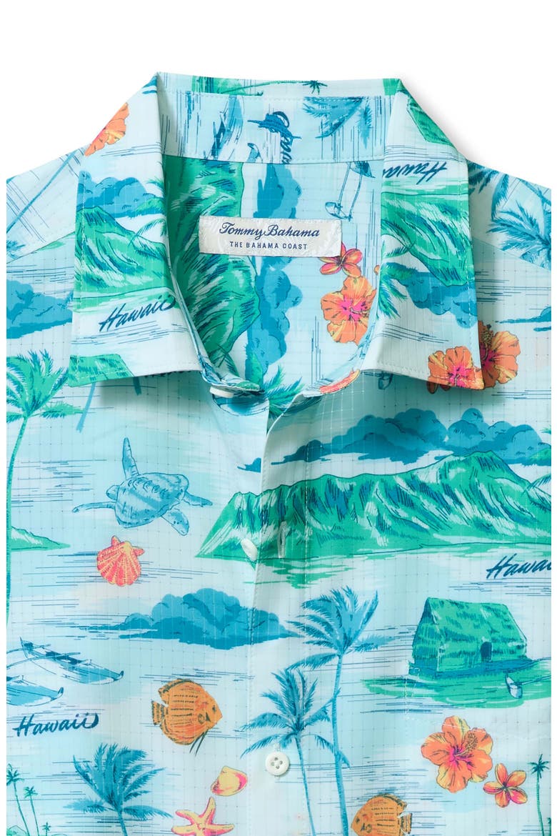 Bahama Coast Playa Grande IslandZone® Short Sleeve Button-Up Shirt, Alternate, color, TEAL BAY