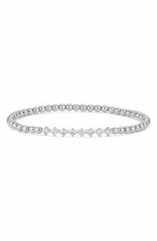 Cubic Zirconia Beaded Stretch Bracelet