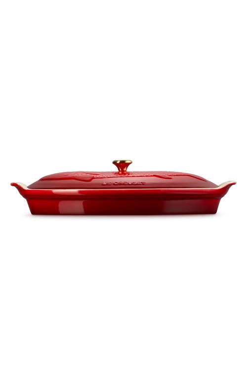 Le Creuset Heritage Covered Stoneware Fish Baker In Red