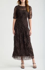 Hill House Home The Short Sleeve Dalia Lace Nap Maxi Dress