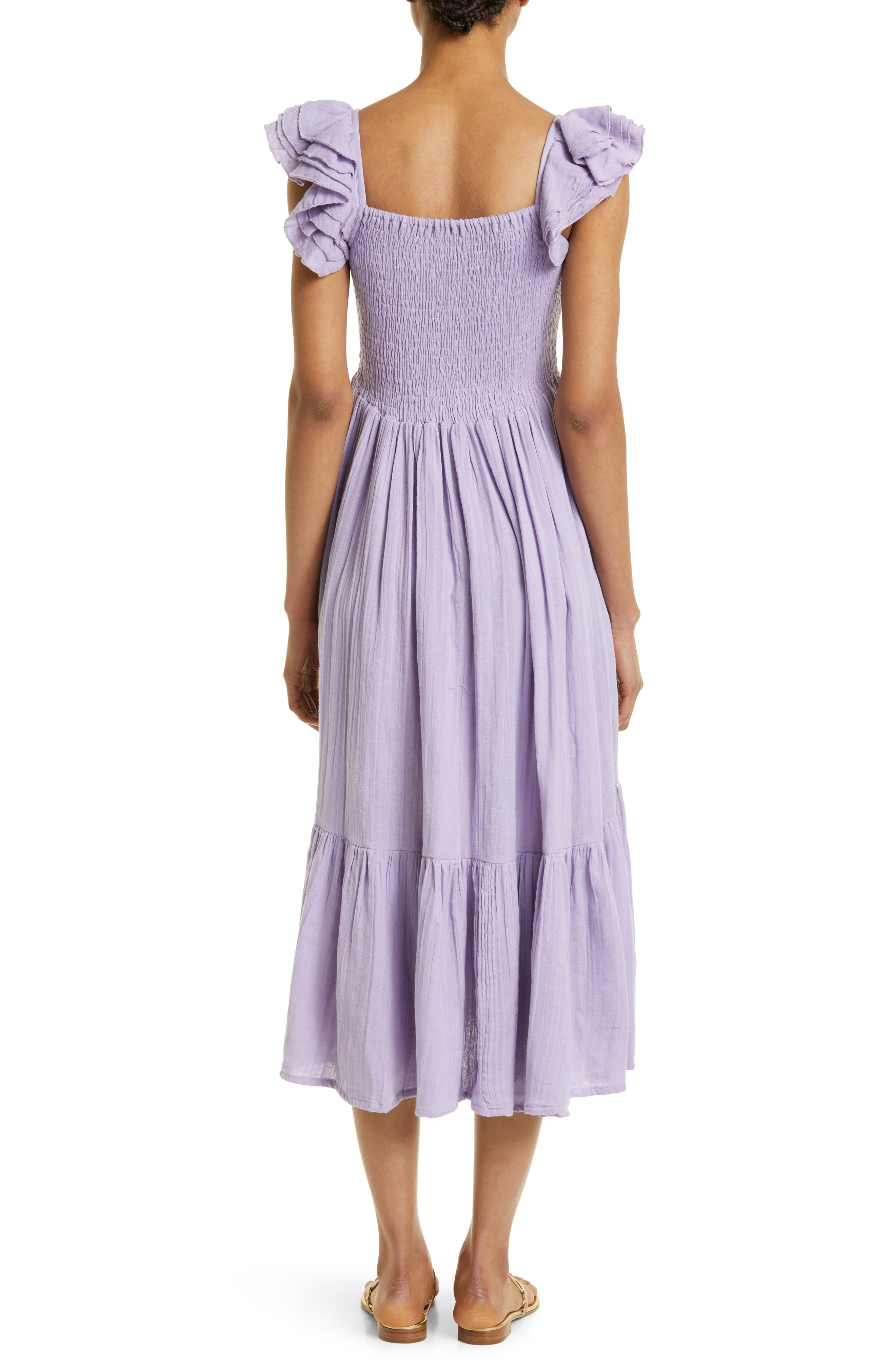 Olympia Smocked Midi Dress - image 2