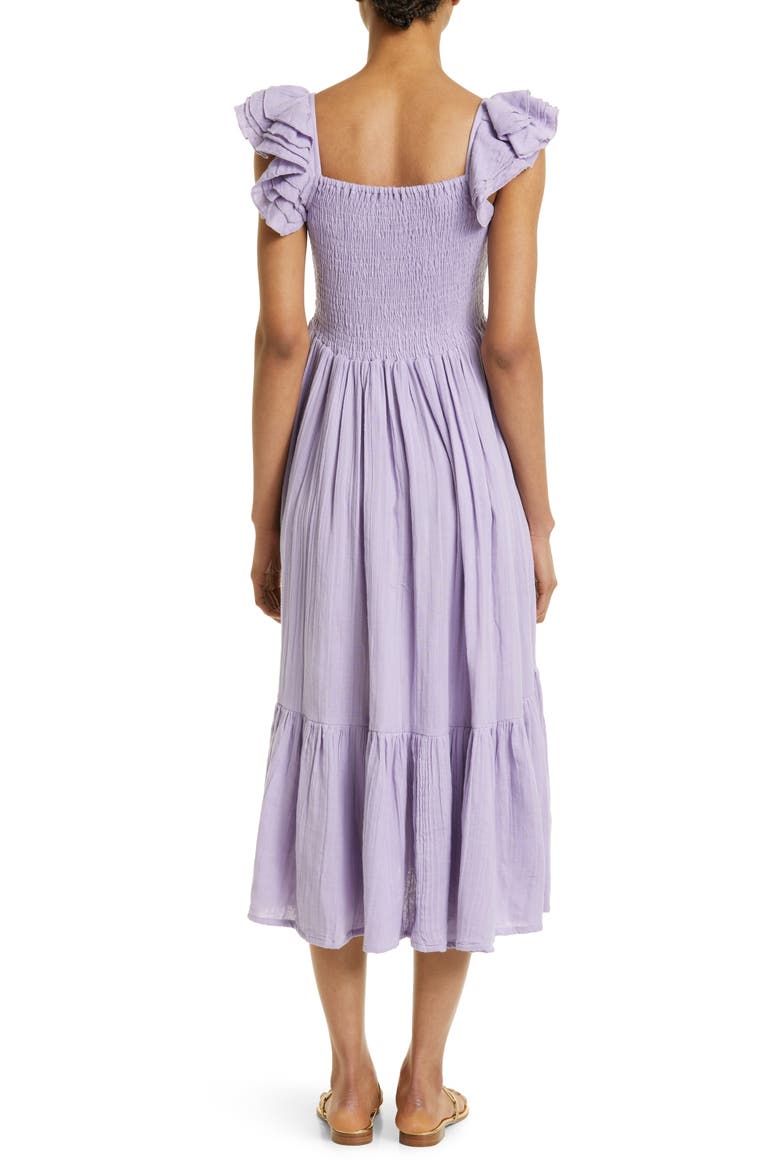 Olympia Smocked Midi Dress, Alternate, color, TAFFY DOUBLE GAUZE