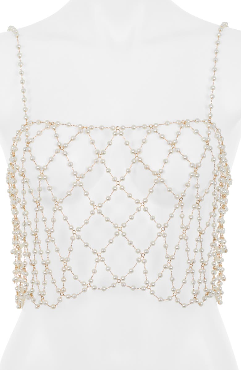 Bluebella Imitation Pearl Cropped Camisole, Main, color, Pearl Collection