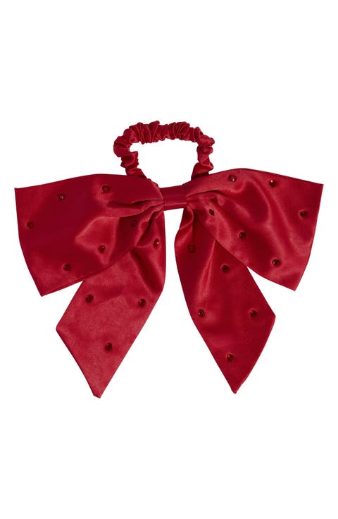 Satin Rhinestone Bow Scrunchie (Limited Edition)