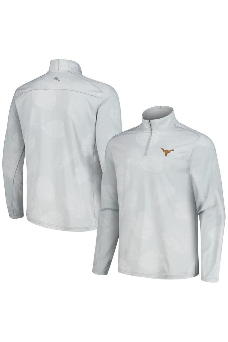 Men's Tommy Bahama Gray Texas Longhorns Delray Frond IslandZone Half-Zip Jacket, Main, color, Gray