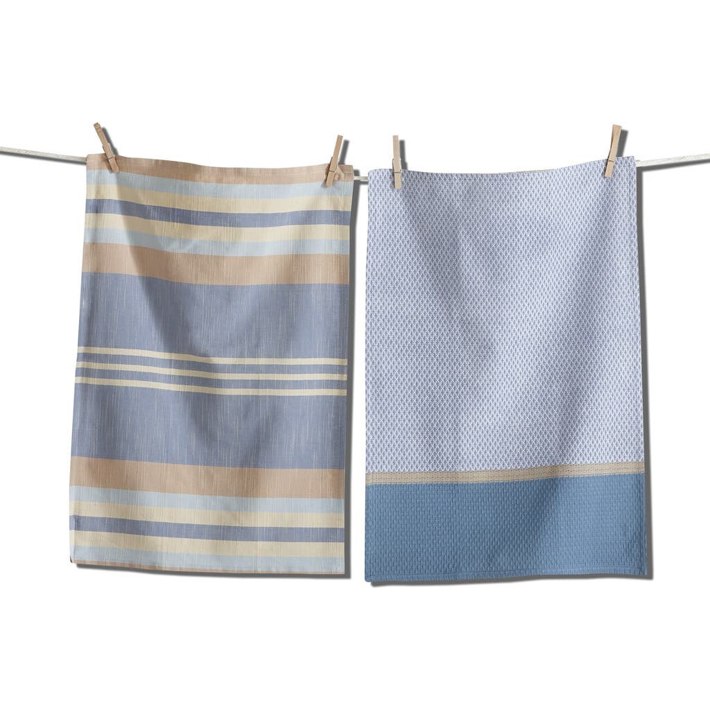 Tag Waterside Stripe Blue Dishtowel Set Of 2 In Blue