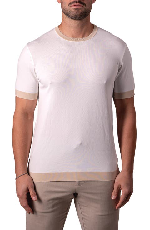 Tipped Short Sleeve Sweater