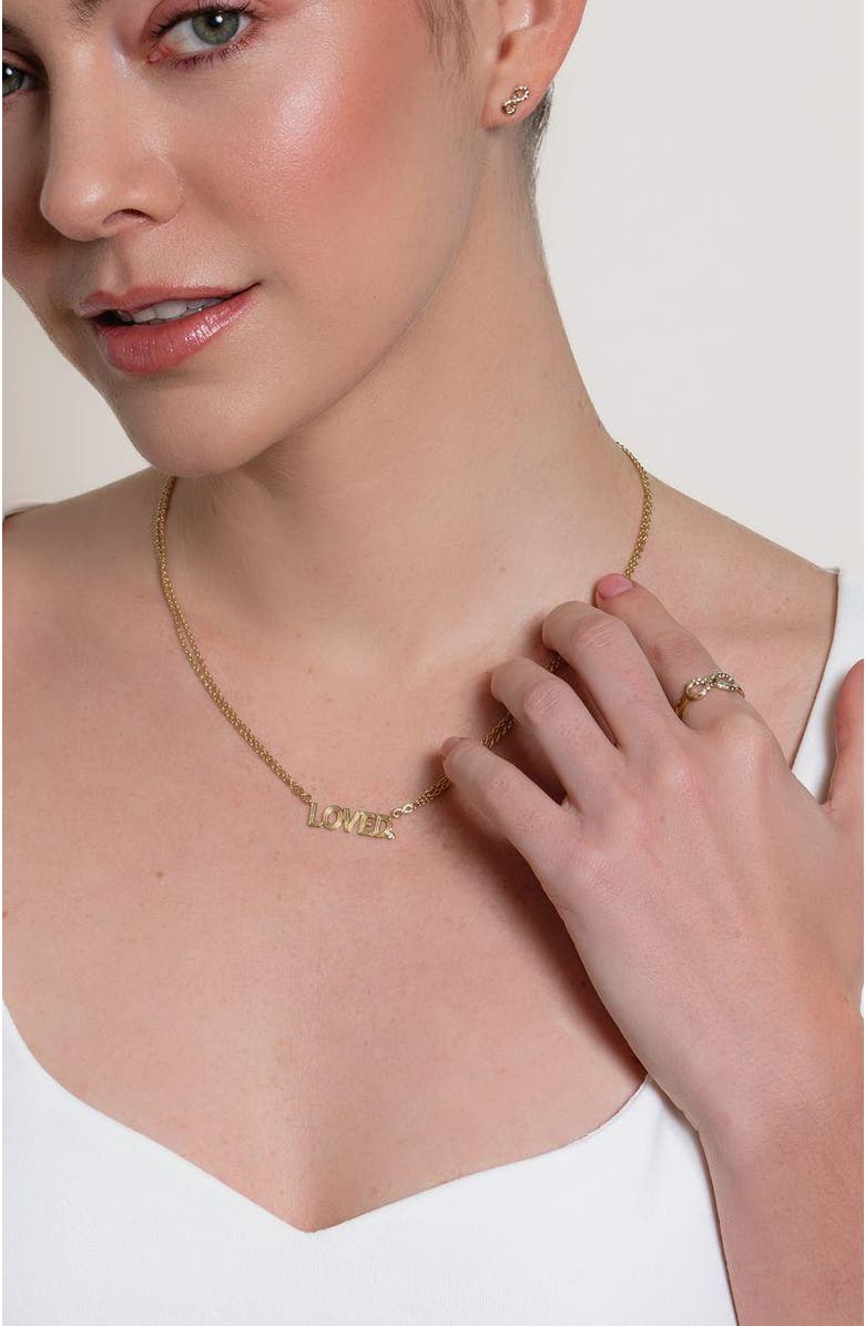 Rizen Jewelry Loved Necklace, Alternate, color, 18K Gold Plated