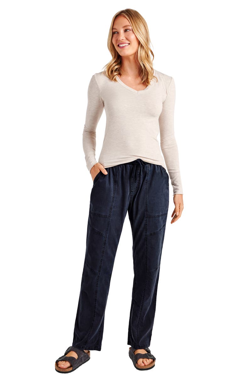 Splendid V-Neck Long Sleeve Tee, Alternate, color, Pale Oak Heather