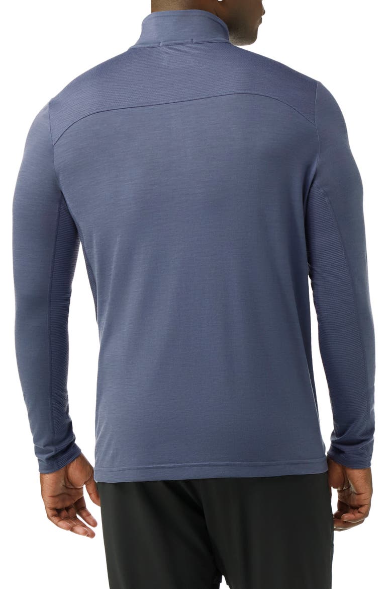Active Mesh Performance Quarter Zip Pullover, Alternate, color, NIGHTFALL BLUE