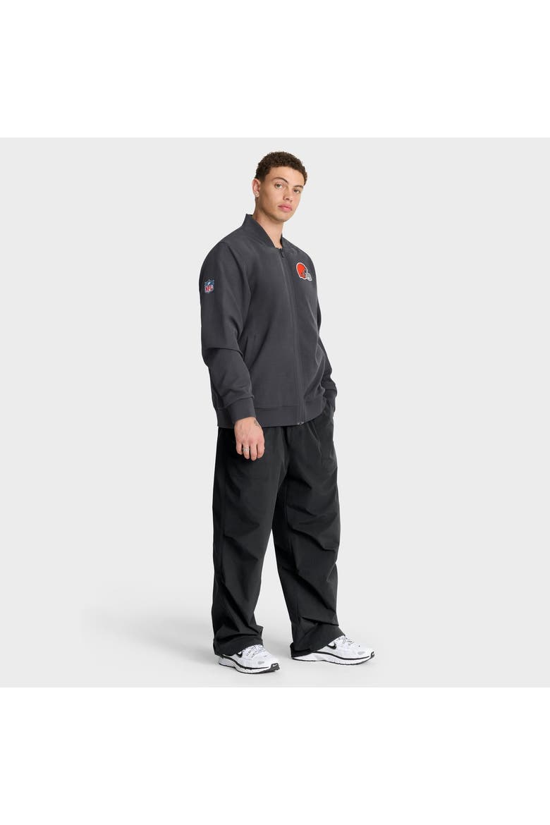 Men's Nike Anthracite Cleveland Browns Sideline Powerful Blocking Full-Zip Dri-FIT Bomber Jacket, Alternate, color, Anthracite